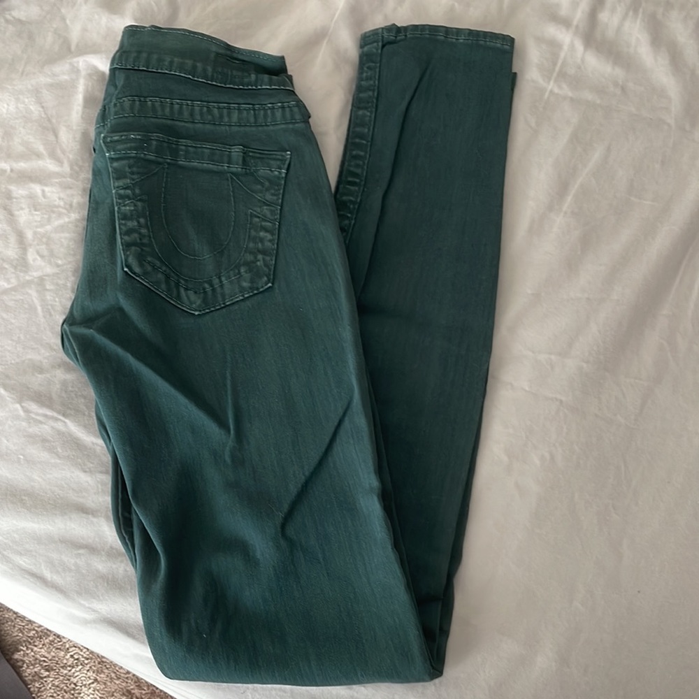 True Religion Forest Green Skinny Jean